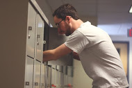  Commuter student checking his rented locker 2015 