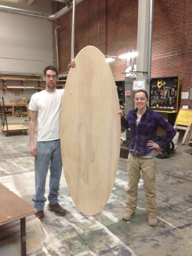 John and Katie with our beautiful new paddleboard!
