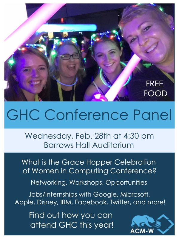 ACMW Invitation for Panel Talk on Grace Hopper Conference School of