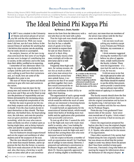 The Ideal Behind Phi Kappa Phi