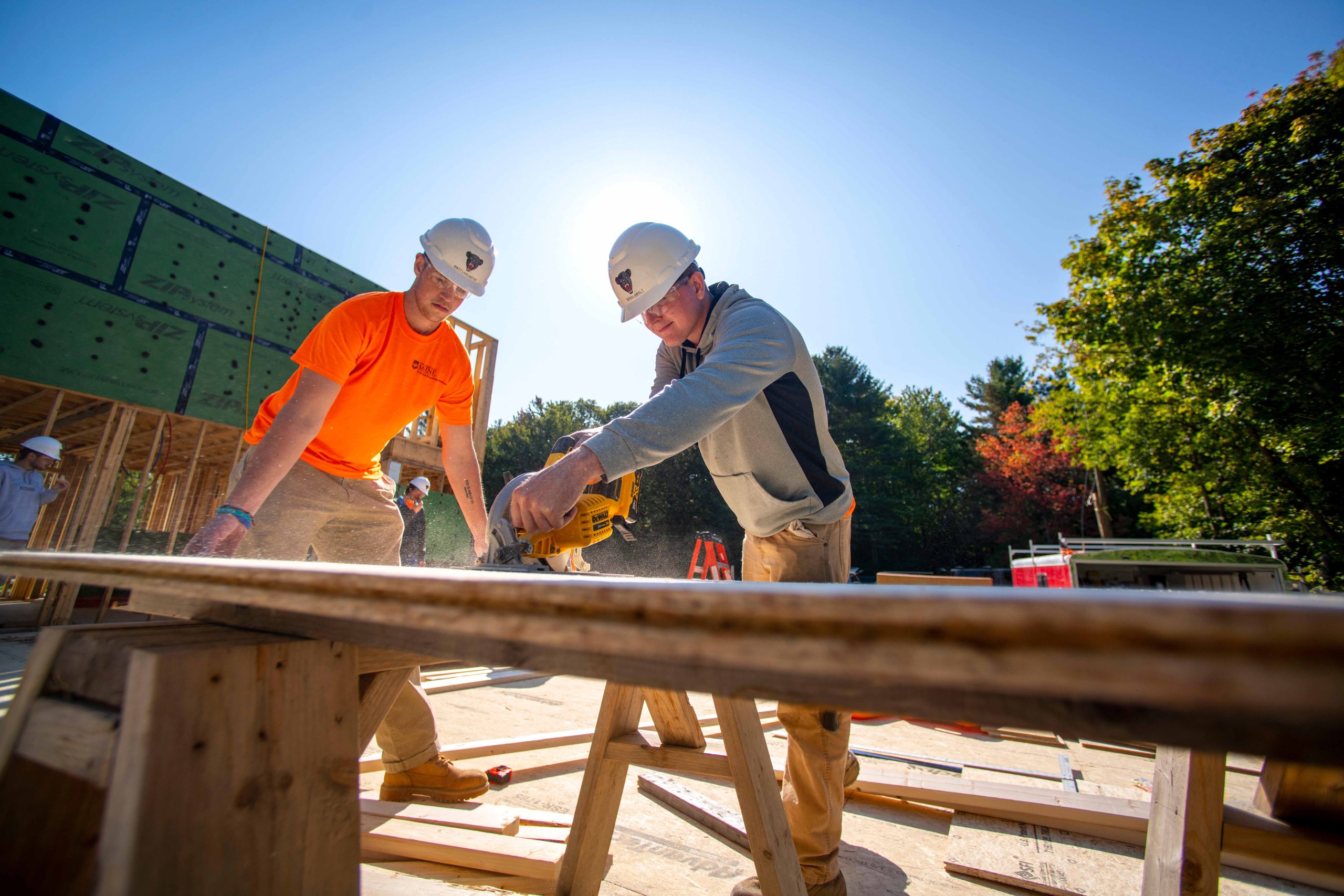 Construction Engineering students working on the Habitat for Humanity House