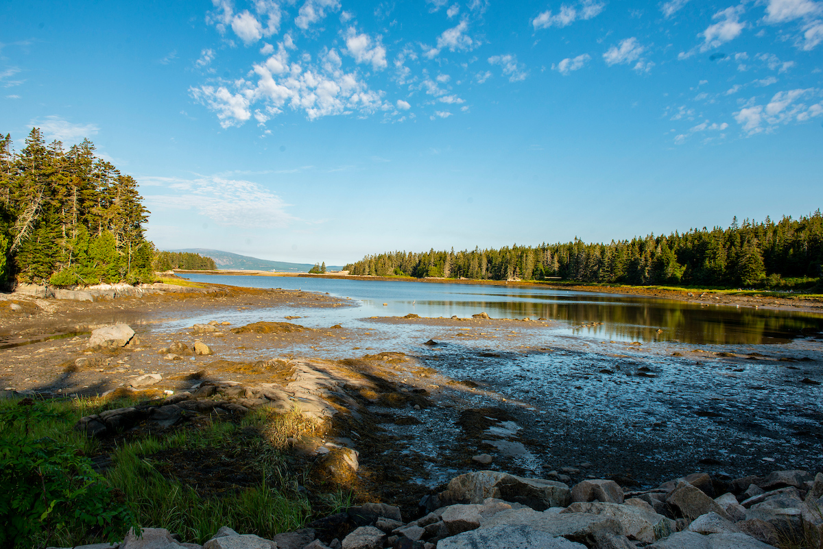 A photo of a coastal scene