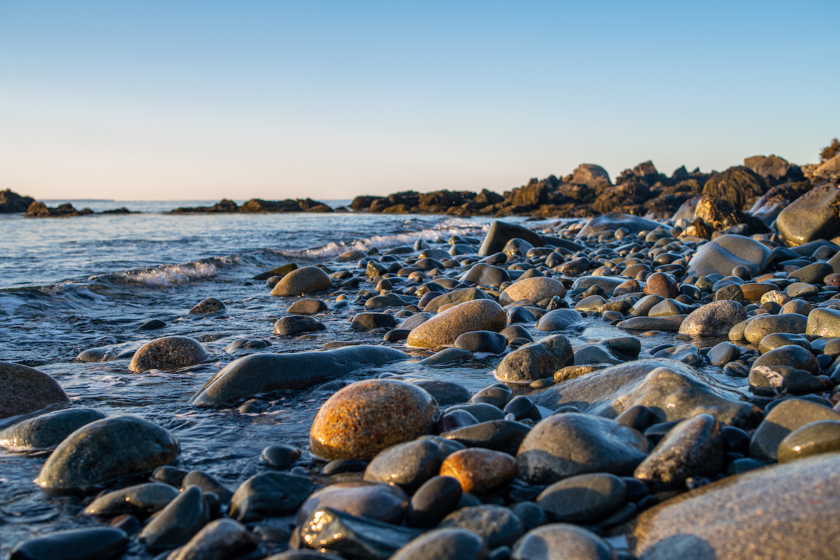 A photo of a rocky beach