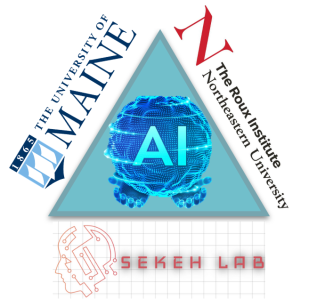 Collaboration Logo of Sekeh Lab, UMaine, and The Roux Institute