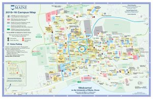 UMaine Campus Map, showing directions to AMC