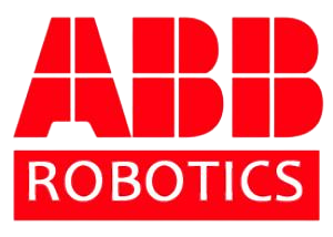 ABB Robotics logo with bold red "ABB" lettering followed by the word "Robotics" in black text.