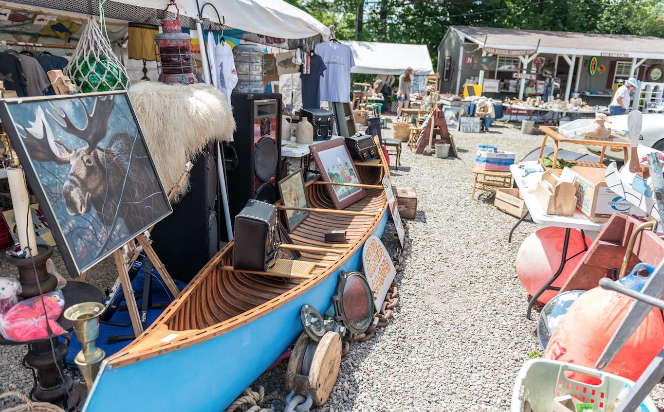 scene from a busy flea market