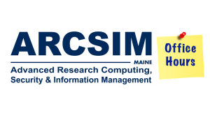 arcsim logo with post-it note for office hours