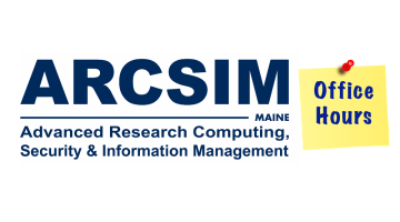 arcsim logo with post-it note for office hours