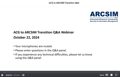 Session 2 - ACG's Transition to ARCSIM Q&A