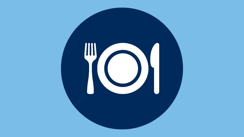 Plate with fork and knife icon