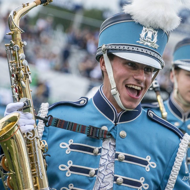 marching band member having fun