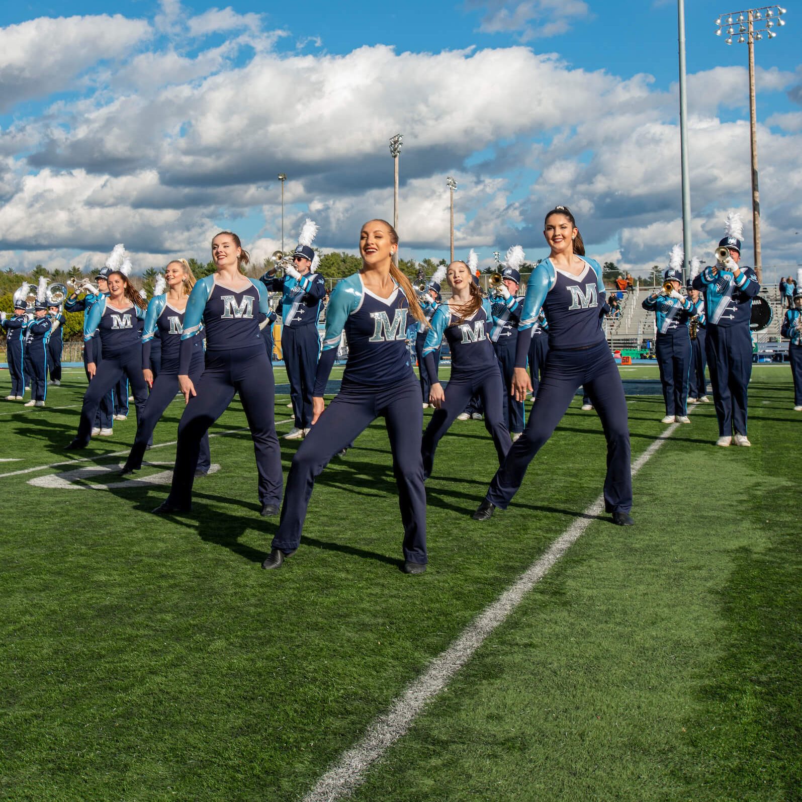 dance team on football field