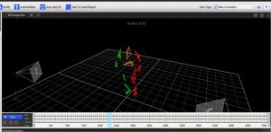 The nine-camera motion capture system information uploaded to the computer