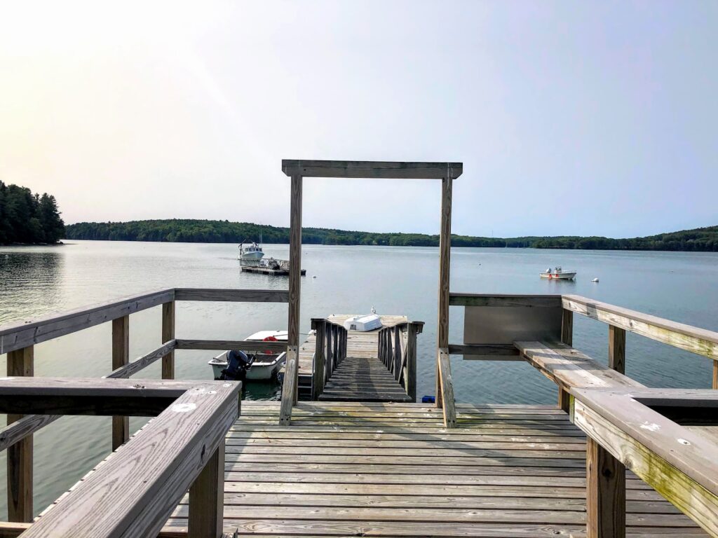 View of Lowes Cove from pedestrian dock at the Darling Marine Center