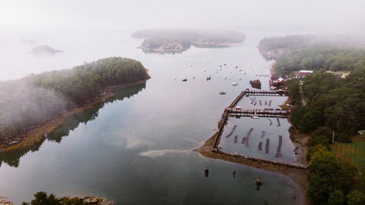 Aerial view of lobster pound