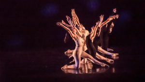A group of UMaine students perform in a dance showcase.