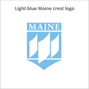 Light blue Maine crest logo