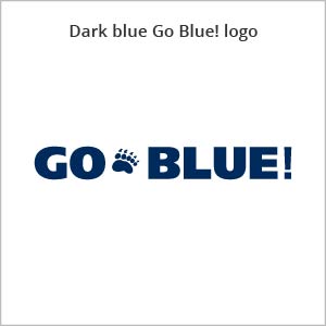Dark blue Go Blue! logo