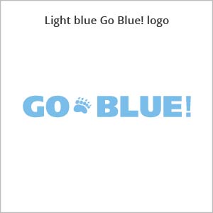 Light blue Go Blue! logo