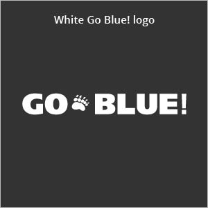 White Go Blue! logo
