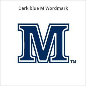 Dark blue M wordmark