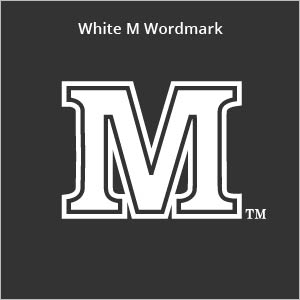 White M wordmark