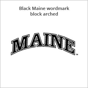 Black Maine wordmark block arched