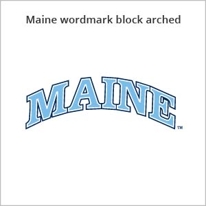 Maine wordmark block arched