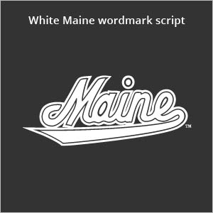 White Maine wordmark script