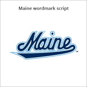Maine wordmark script