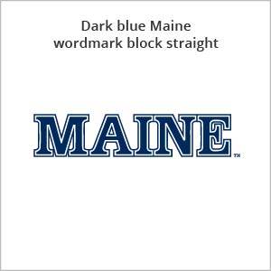 Dark blue Maine wordmark block straight