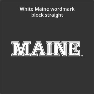 White Maine wordmark block straight