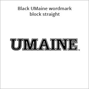Black UMaine wordmark block straight