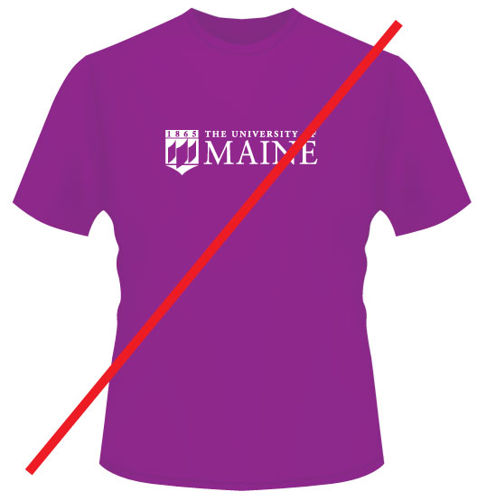 example of the wrong reverse logo on UMaine apparel
