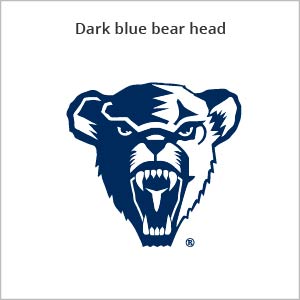 Dark blue bear head logo