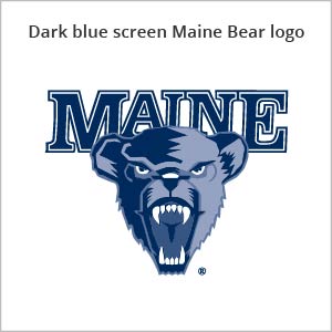 Dark blue screen Maine bear logo
