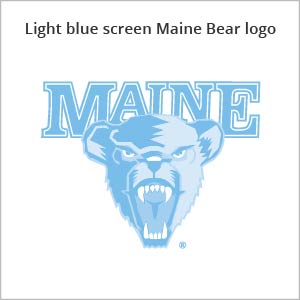 Light blue screen Maine bear logo