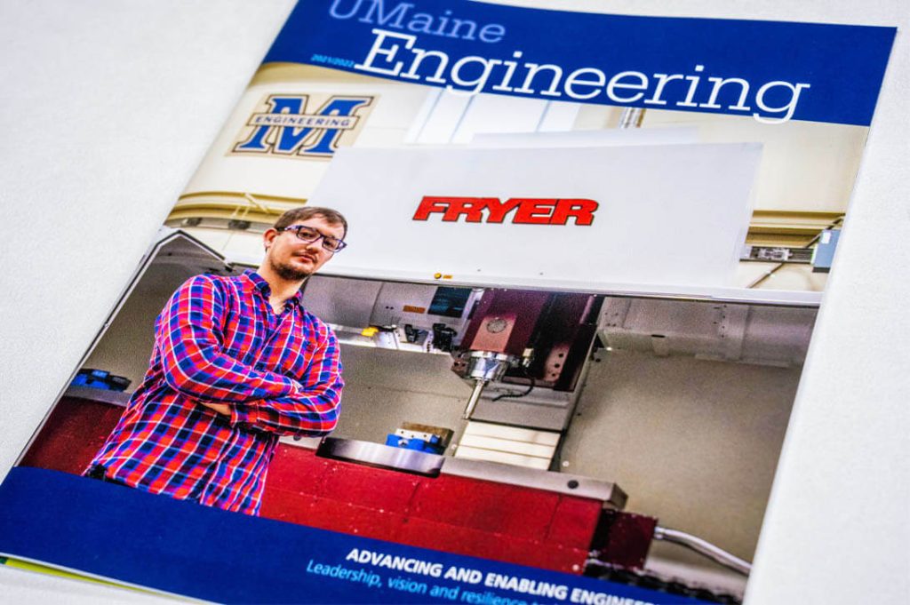 A photo of the cover of UMaine's Engineering Magazine