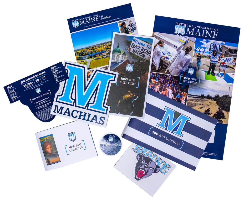 A photo of We are UMaine campaign items