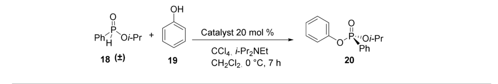 Oxidative substitution of phosphonates with asymmetric catalysts
