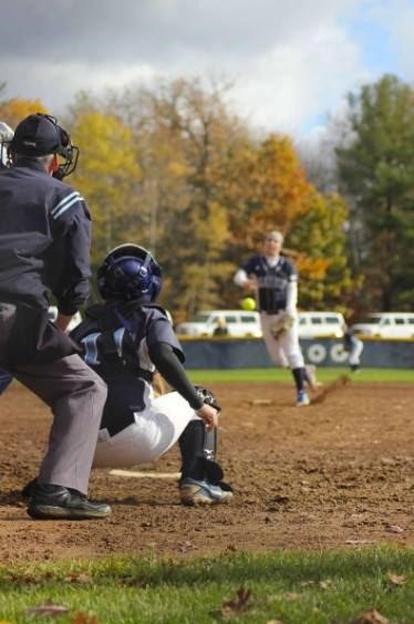 Softball pitcher throwing a pitch