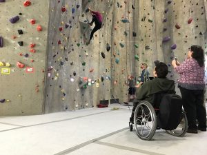 climbing participant in wheelchair