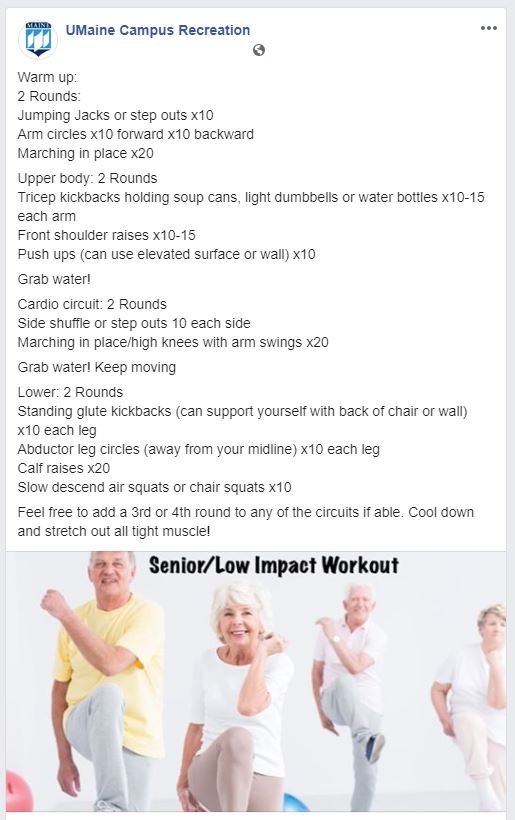 facebook workout post