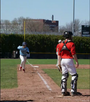 Students on the baseball field