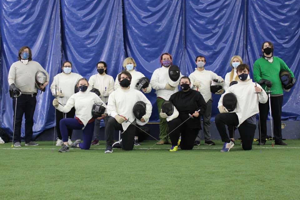 A group photo of the campus Fencing Club in 2022