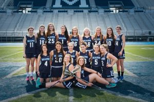 Womens Lacrosse Team posed for picture
