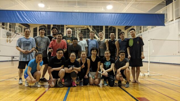 A group photo of the UMaine Badminton / Table Tennis club