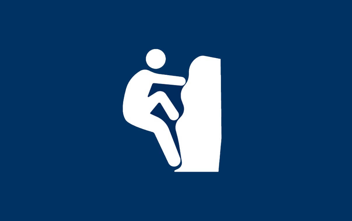 An illustration of a person rock climbing