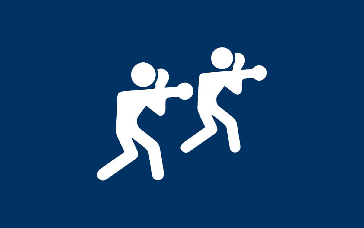 An illustration of two people boxing